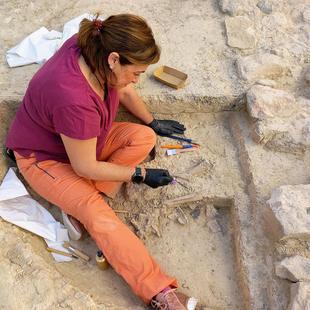 Ana Pajuelo durante su investigación en el yacimiento calcolítico de Valencina de la Concepción, Sevilla Ana Pajuelo durante su investigación en el yacimiento calcolítico de Valencina de la Concepción, Sevilla