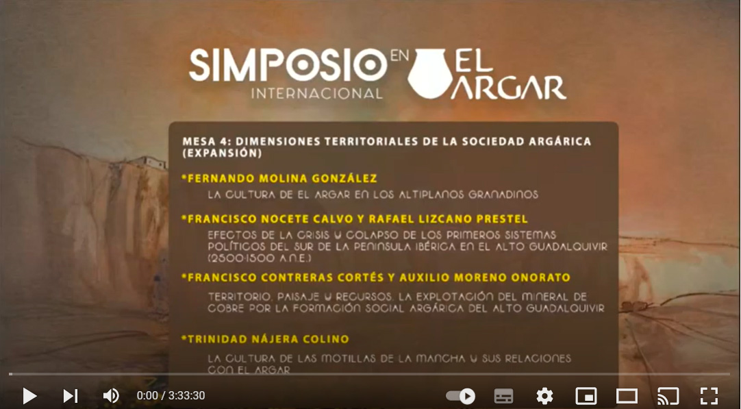 Mesa 4: Dimensiones territoriales de la sociedad argárica – área nuclear
